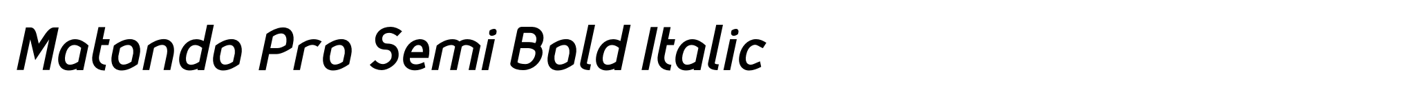 Matondo Pro Semi Bold Italic image